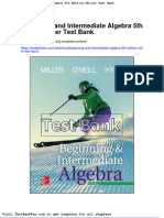 Full Download Beginning and Intermediate Algebra 5th Edition Miller Test Bank