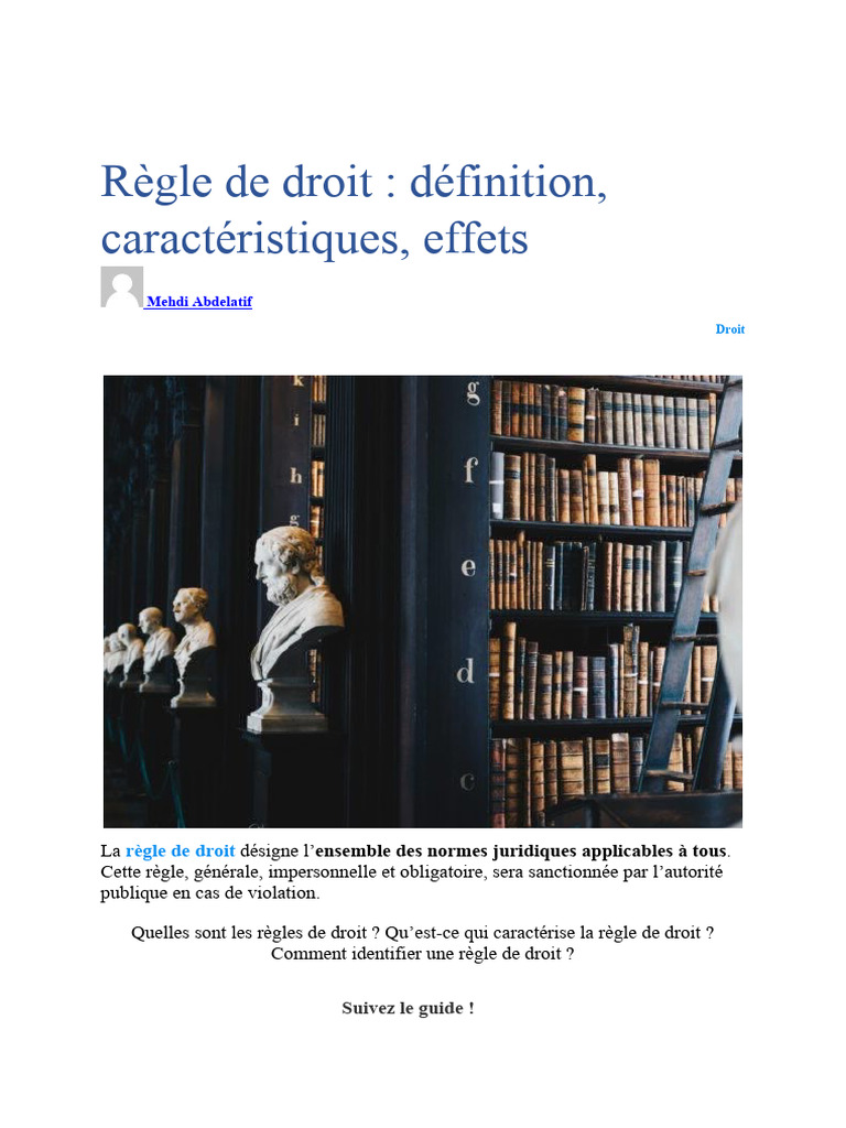 règle de droit PDF