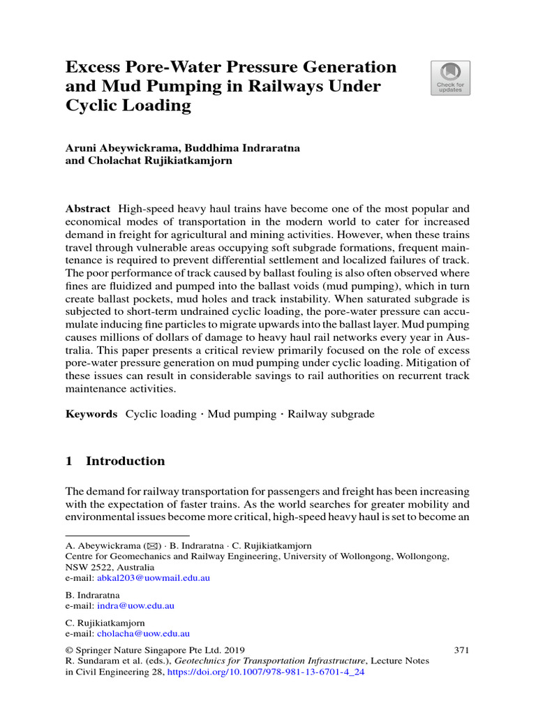 Excess Pore Water Pressure in Railways | PDF | Strength Of Materials ...