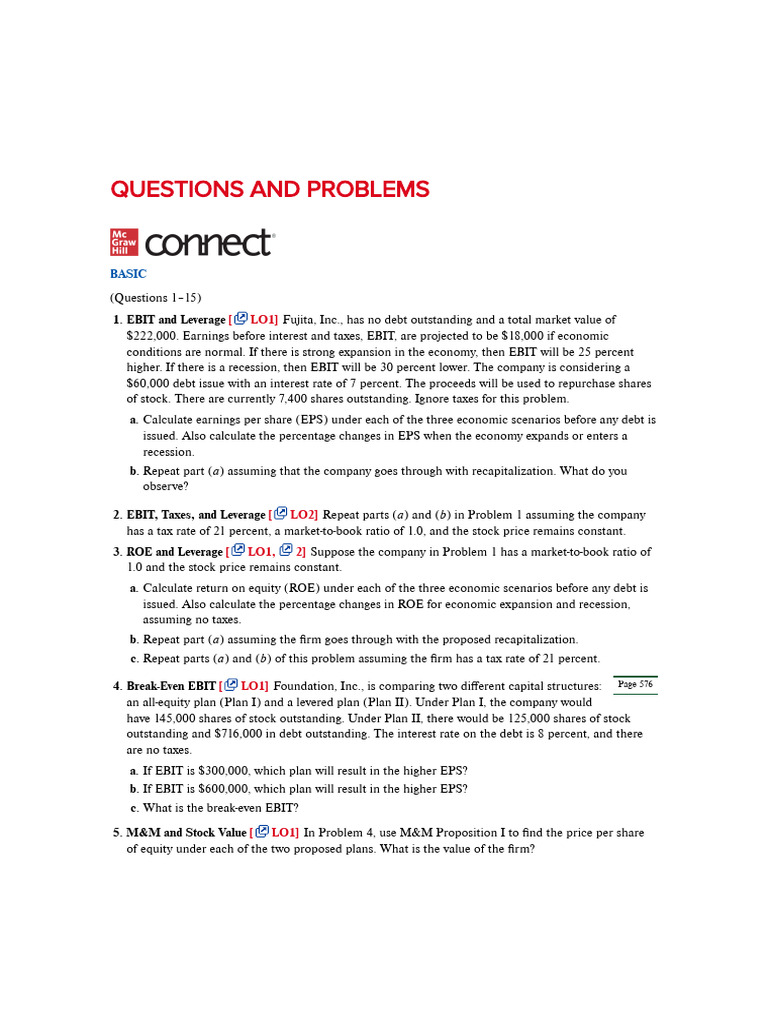 Questions and Problems: Basic | PDF