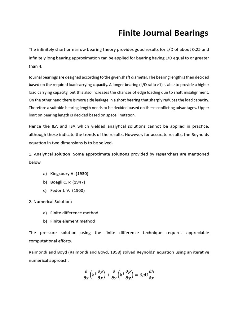 Journal Bearing Design Insights | PDF | Bearing (Mechanical) | Viscosity