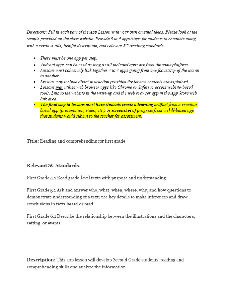 app lesson template | PDF