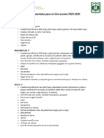 Lista de Materiales para El Ciclo Escolar 2023 - TERCER GRADO