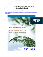 Full Download Fundamentals of Corporate Finance 10th Edition Ross Test Bank