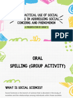 The Practical Use of Social Sciences in Addressing Social Concerns and Phenomenon