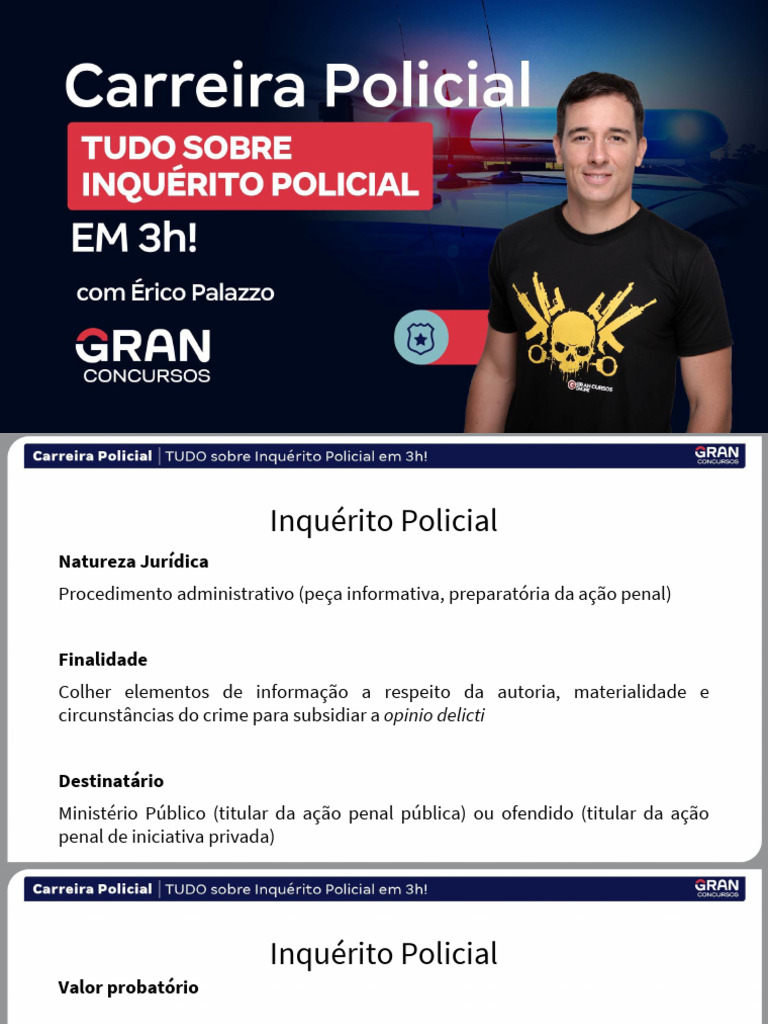Natureza e Características do Inquérito Policial | PDF | Procedimento ...
