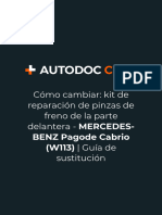 Cómo Cambiar - Kit de Reparación de Pinzas de Freno de La Parte Delantera - MERCEDES-BENZ Pagode Cabrio (W113) - Guía de Sustitución