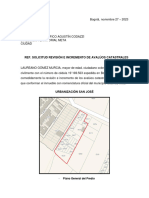 Requerimiento Revisión Avalúos Catastrales - Urbanización San José - Guamal, Meta