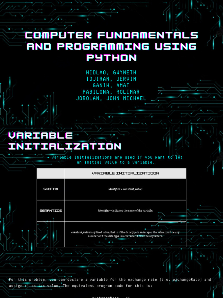 Python Programming Basics and Exercises | PDF | Data Type | Variable ...