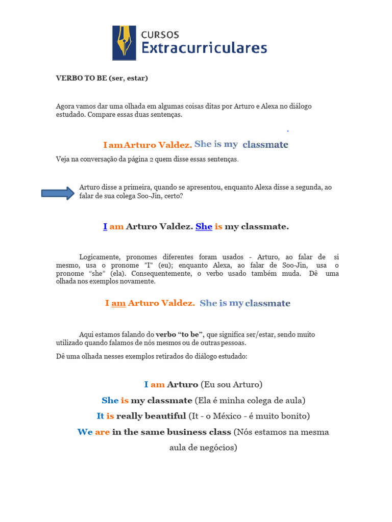 1 Grammar Focus - Verb To Be | PDF
