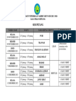 Jadual Peperiksaan Akhir (Sesi Petang)