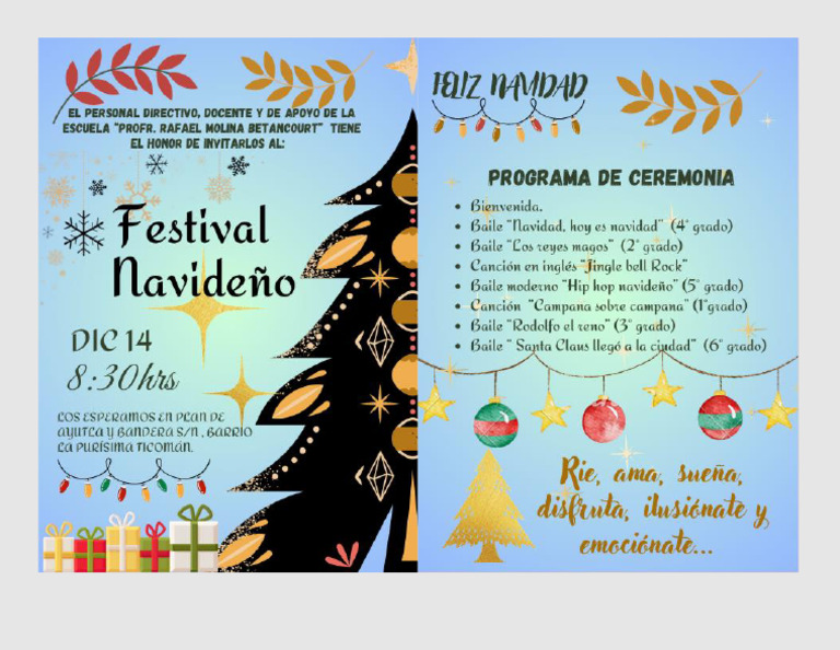 Invitacion - Programa Festival Navideño 2023 | PDF