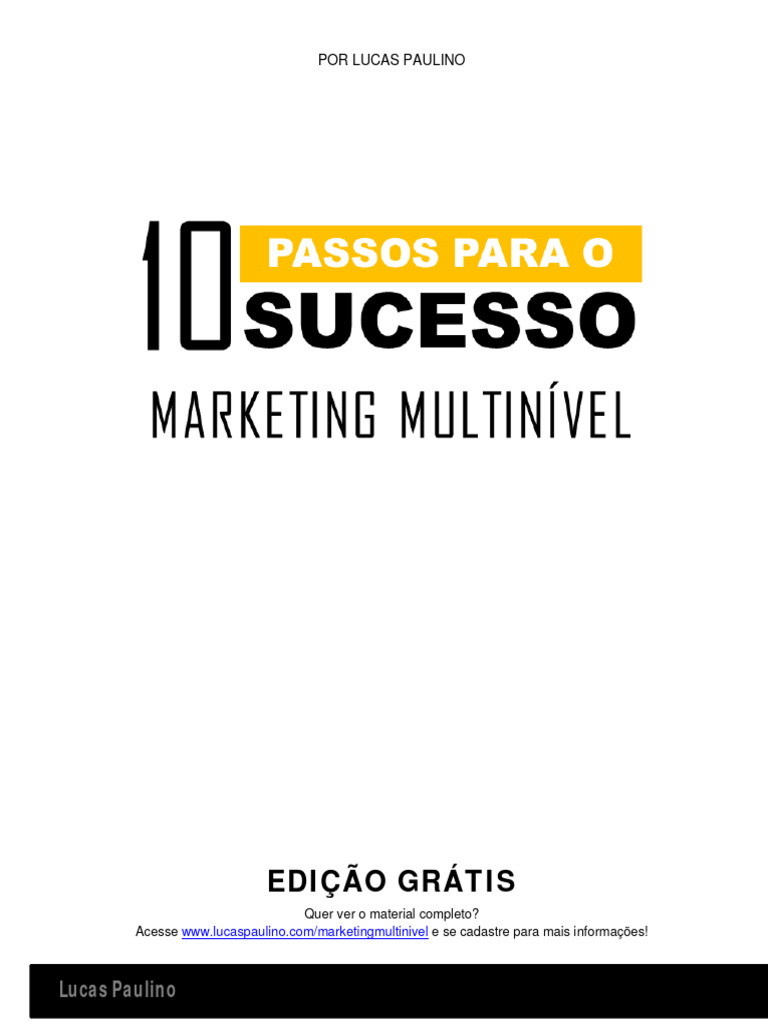 10 Passos para Sucesso em Marketing Multinível | PDF | Marketing ...