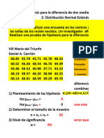 Hipótesis para La Diferencia de Dos Medias Poblacionales