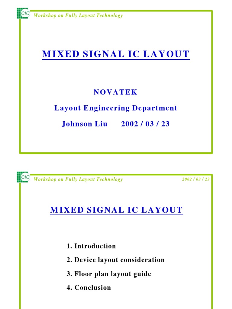 Mixed Signal IC Layout | PDF | Electrical Resistance And Conductance ...