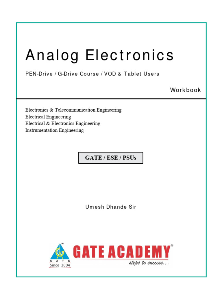 Analog Electronics PDF Electronic Oscillator Amplifier