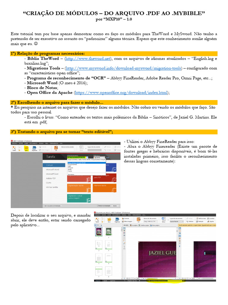 Criando Módulos para TheWord e MySword | PDF | Programas | Informática