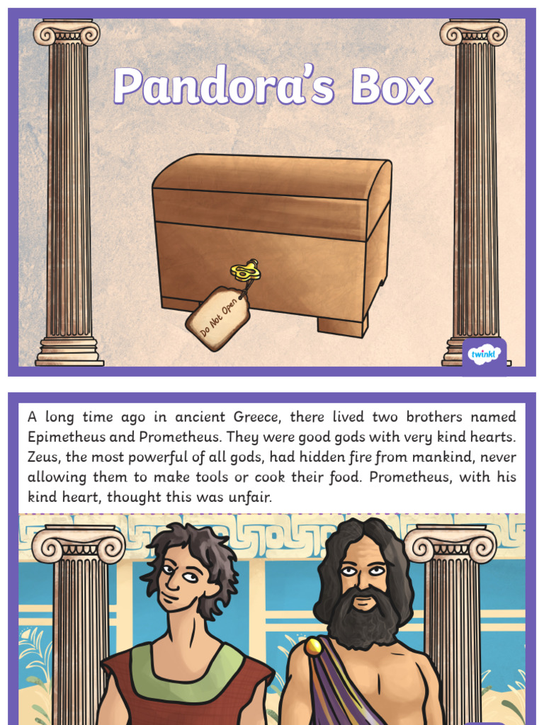 Pandoras Box Story | PDF | Prometheus | Zeus, image size:768x1024