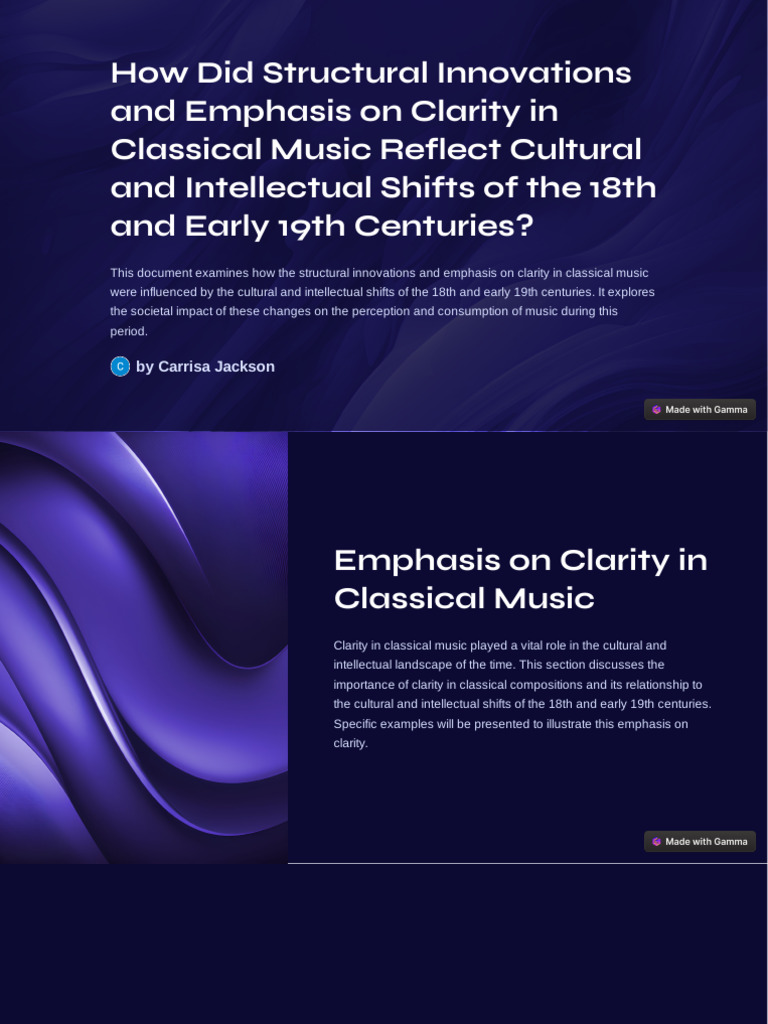 HowDidStructuralInnovationsandEmphasisonClarityinClassical