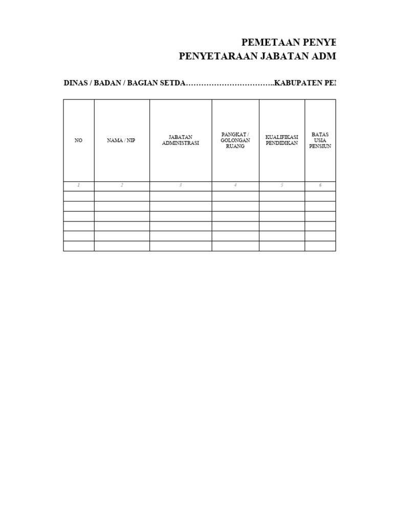 Format data penyetaraan jabatan pdf