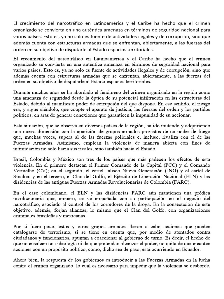 El Crecimiento Del Narcotráfico en Latinoamérica y El Caribe Ha Hecho ...
