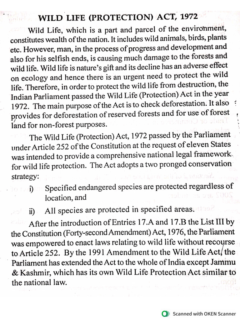 Wild Life Act | PDF