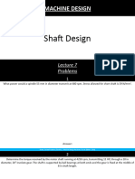 Machine Design - Lecture 7P - Shaft Design - Seatwork Problems