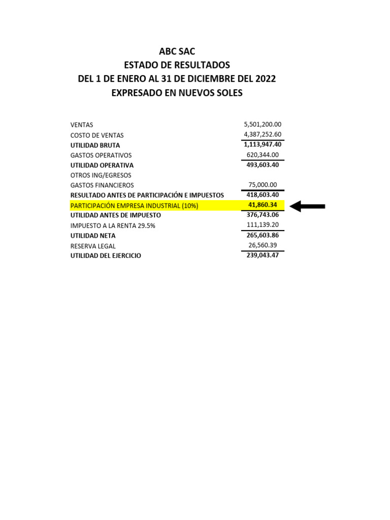 EERR y Planes de Incentivos | PDF | Estado de resultados | Economias