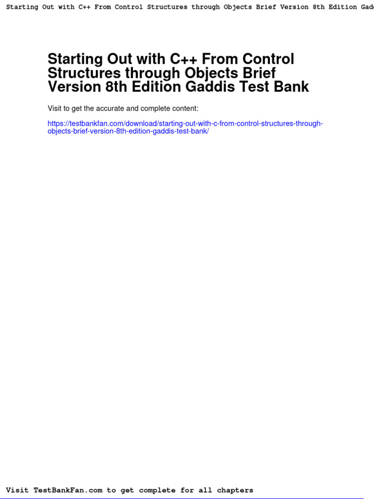Full Download Starting Out With C From Control Structures Through ...