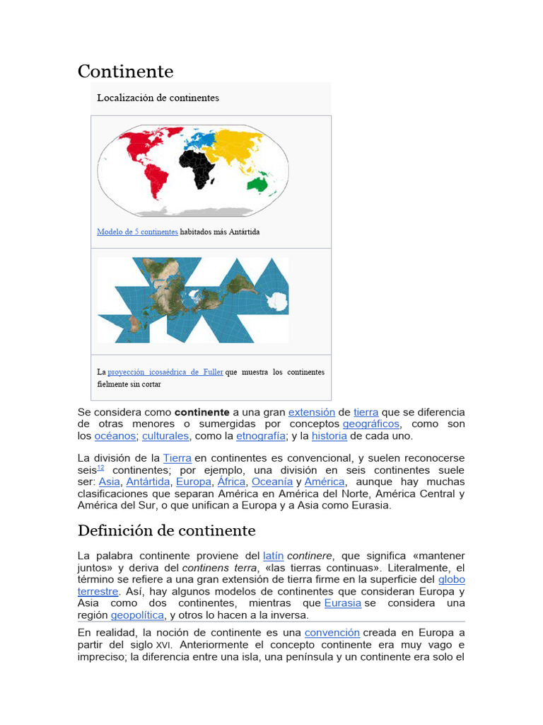 Los Continentes | PDF | Continente | Geología
