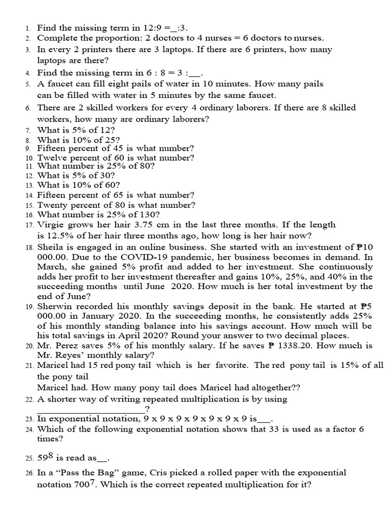 Mtap Reviewer GR 6 2ND Q | PDF | Multiplication | Length