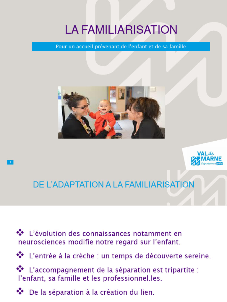 Familiarisation en crèche : Guide pratique | PDF | Évolution de ...