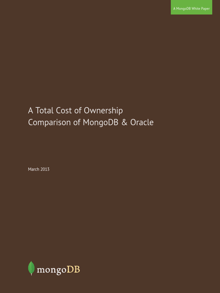 MongoDB vs Oracle: TCO Analysis | PDF | Mongo Db | Databases