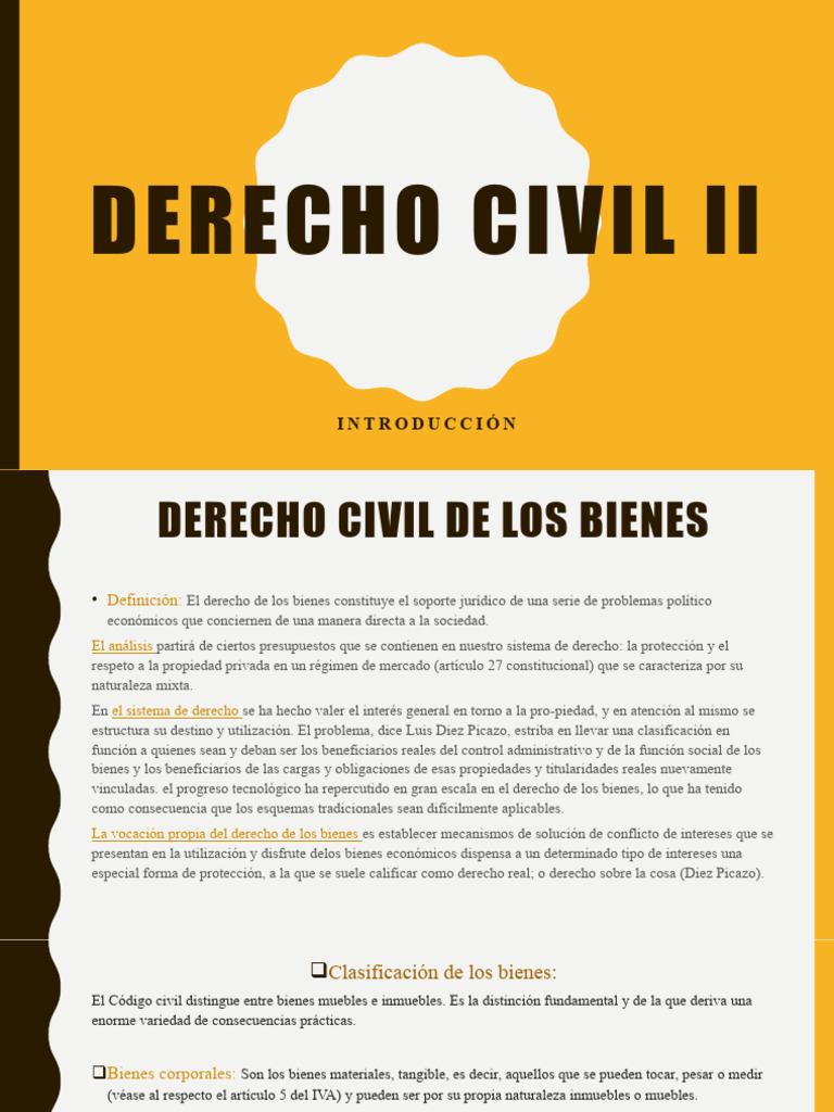 Clasificación y Derechos de Bienes en Derecho Civil | PDF | Posesión ...