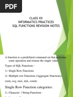 12 IP SQL Functions Revision Notes