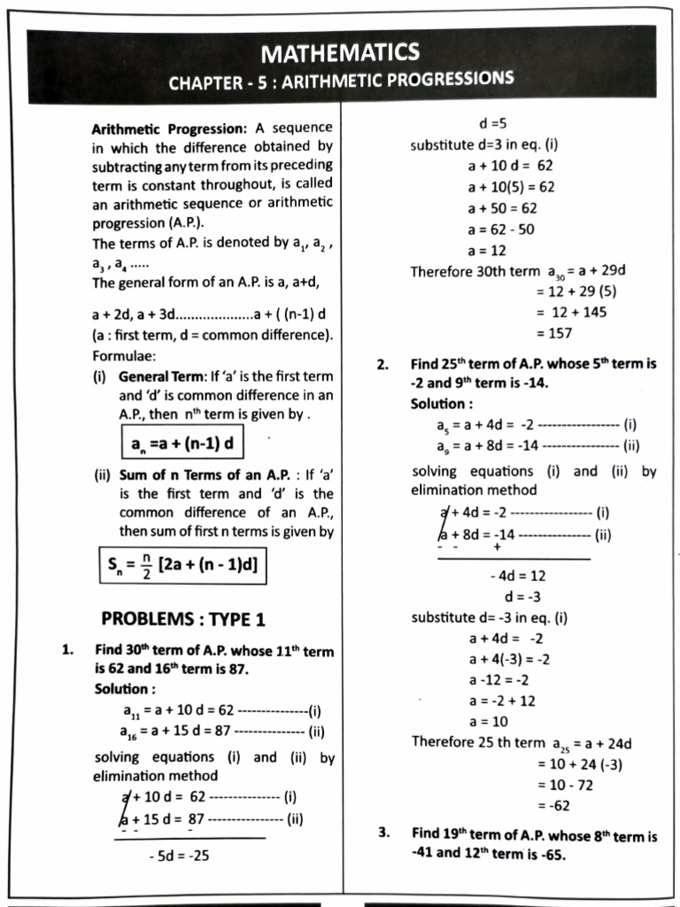 Arithmetic Progression | PDF | Arithmetic | Sequence