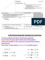 4.2B Solve Quadratic Equations by Factoring (1)