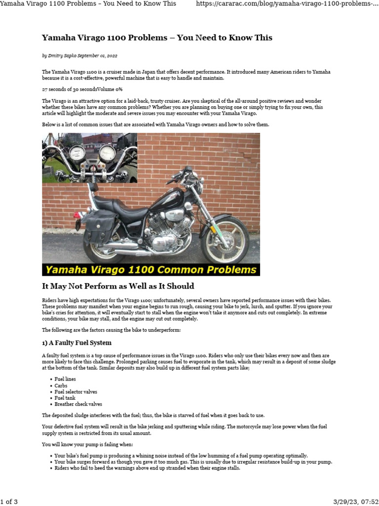 Yamaha Virago 1100 Problems - You Need To Know This | PDF | Rectifier