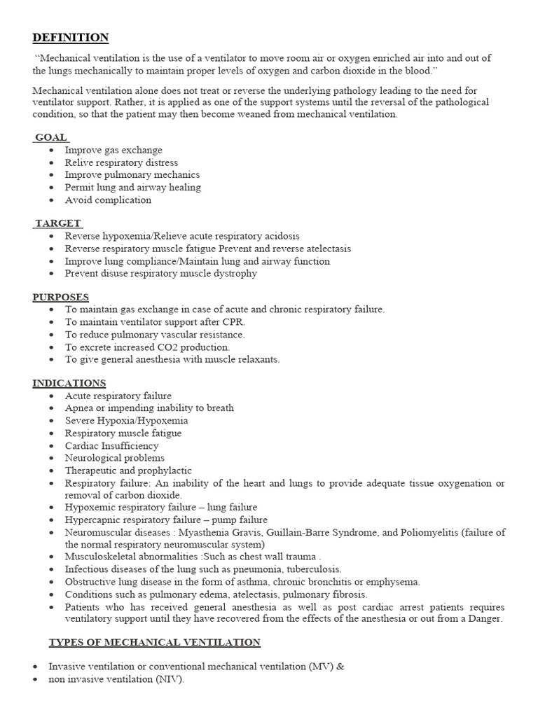 MECHANICAL VENTILATION | PDF