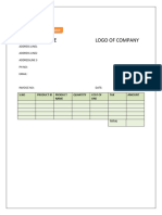 Simple Product Invoice
