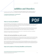 Learning Disabilities and Disorders
