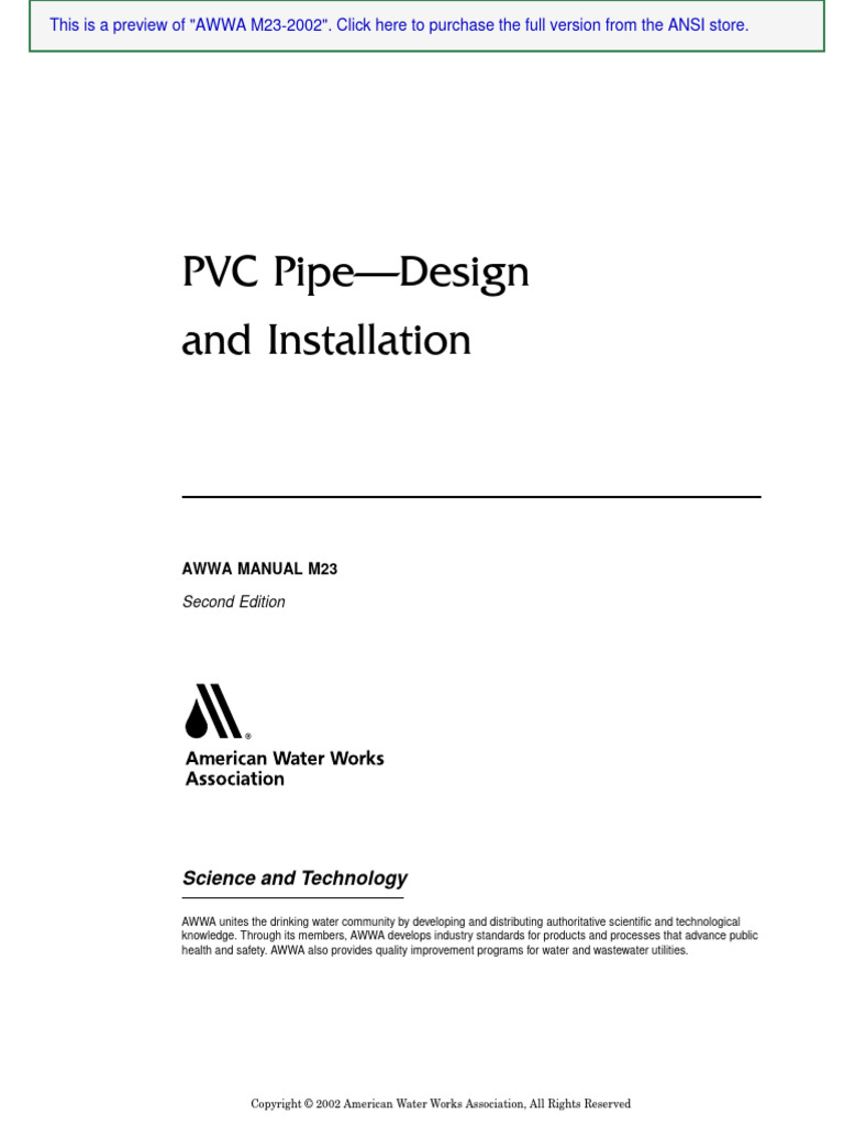 PVC PIPE DESIGN AND INSTALLTION 30023 m23 Ed2 PDF