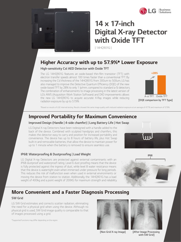 LG 14HQ901G Digital X-ray Detector | PDF | Radiography | X Ray