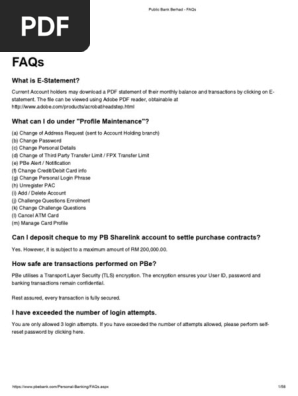 Public Bank Berhad - FAQs