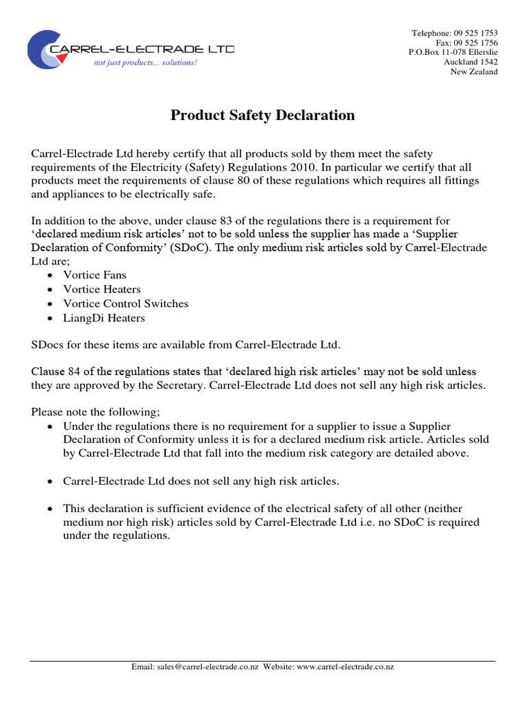 cel_product_safety_declaration PDF