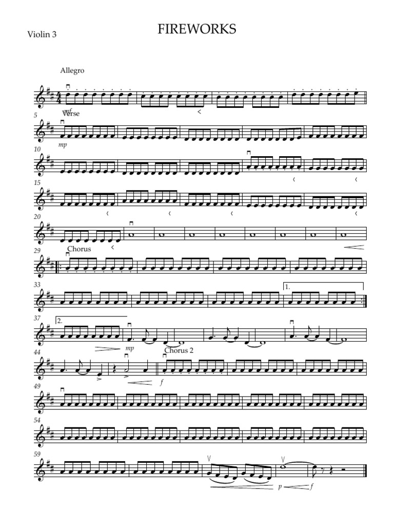FIREWORK - Violin 3 | PDF