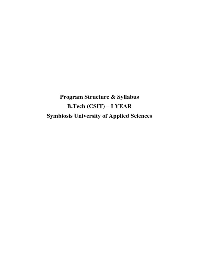 B.Tech CSIT I Year Syllabus Overview | PDF | Integral | Relational Model