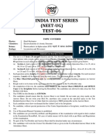 All India Test Series TEST-06: (NEET-UG)