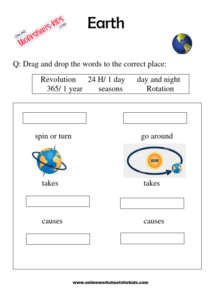 Earth Worksheets For Grade 1 7 PDF