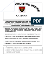 Aro Katihar Agniveer Recruitment Rally 07-20 Dec 2022 PDF